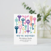 Moderne  sleutels We zijn verhuisd Aankondigingskaart (Staand voorkant)