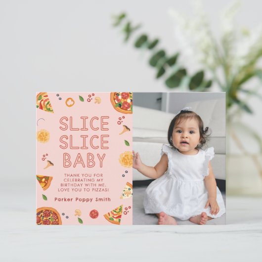 Moderne Slice Baby, geboortedag bedankt (Staand voorkant)