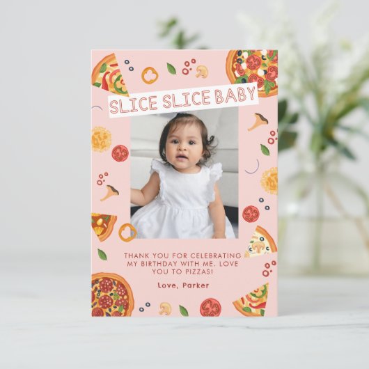 Moderne Slice Baby, geboortedag bedankt (Staand voorkant)