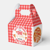 Moderne Slice Baby Pizza 1e verjaardag Bedankdoosjes (Achterkant)