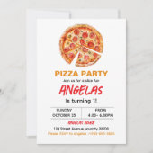 Moderne Slice Baby Pizza 1e verjaardag Kaart (Voorkant)