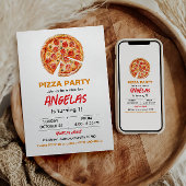 Moderne Slice Baby Pizza 1e verjaardag Kaart