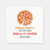 Moderne Slice Baby Pizza 1e verjaardag Servet (Voorkant)