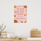 Moderne Slice Baby Pizza welkomstteken Poster (Keuken)
