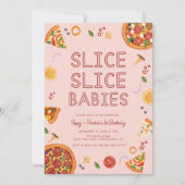 Moderne Slice Baby Twins Birthday Kaart (Voorkant)