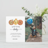 Moderne Slice Baby Verjaardag Bedankkaart (Staand voorkant)