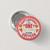 Moderne Slice Slice Baby Pizza 1e Verjaardag Ronde Button 3,2 Cm (Voorkant /achterkant)