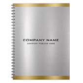 Moderne Slick Zilver & Goud Metallic Textuur Notitieboek (Voorkant)