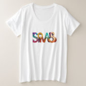 Moderne 'slimme' belettering grote maat t-shirt (Design voorkant)