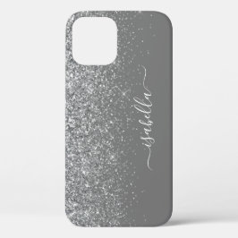 Moderne Sliver Glitter Elegante Script naam Case-Mate iPhone Case