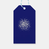 Moderne Sliver Glitter op Royal Blue Cadeaulabel (Achterkant)