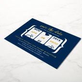 Moderne Slot Machine Weddenschap Save the Date Fol Folie Uitnodiging (Gedraaid)