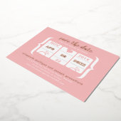 Moderne Slot Machine Weddenschap Save the Date Fol Folie Uitnodiging (Gedraaid)