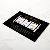 Moderne Slot Machine Wedding Save the Date Folie Folie Uitnodiging (Gedraaid)