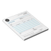 Moderne Small Business Factuons Sales Receipt Blue Notitieblok (Schuin)