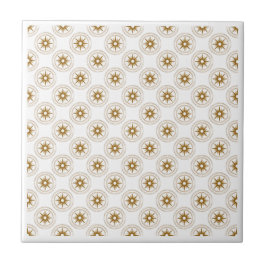 Moderne Small Gold Star Medallion Pattern Tegeltje