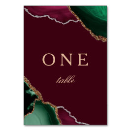 Moderne Smaragd Agate Burgundy Bruiloft 1 Kaart