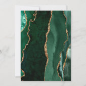 Moderne Smaragd Groen Goud Agaat Ivoor Bruiloft Kaart (Achterkant)