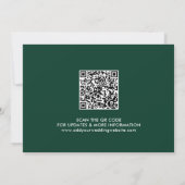 Moderne Smaragd Groene Kalligrafie Scannable QR Co Save The Date (Achterkant)