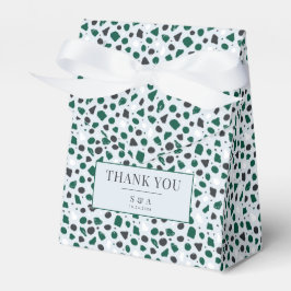 Moderne Smaragd Terrazzo & Confetti Bedankdoosjes