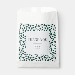Moderne Smaragd Terrazzo & Confetti Bedankzakje