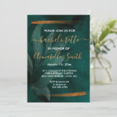 moderne smaragdgroen en bladeren bachelor kaart (Staand voorkant)