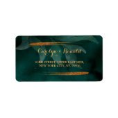 moderne smaragdgroen en bladeren etiket (Voorkant)