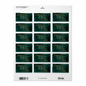 moderne smaragdgroen en bladeren etiket (Full Sheet)