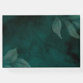 moderne smaragdgroen en bladeren gastenboek (Achterkant)