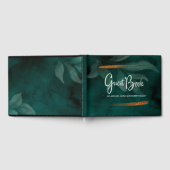 moderne smaragdgroen en bladeren gastenboek (Volledig)