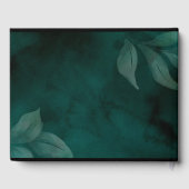 moderne smaragdgroen en bladeren gastenboek (Achterkant)