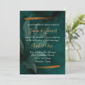 moderne smaragdgroen en bladeren kaart (Staand voorkant)