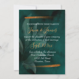 moderne smaragdgroen en bladeren kaart