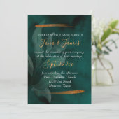 moderne smaragdgroen en bladeren kaart (Staand voorkant)