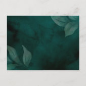 Moderne smaragdgroen en bladeren ontvangstkaart aankondigingskaart (Achterkant)