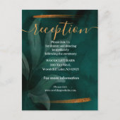 Moderne smaragdgroen en bladeren ontvangstkaart aankondigingskaart (Voorkant)