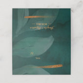 moderne smaragdgroen en bladeren plaatskaartje (Buitenkant ongevouwen)