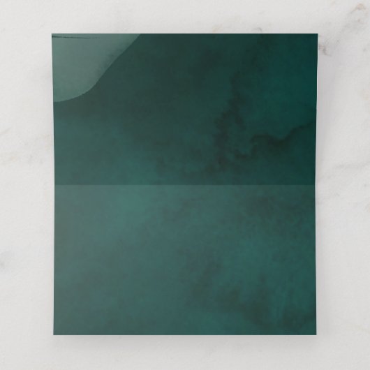 moderne smaragdgroen en bladeren plaatskaartje (Binnenkant ongevouwen)