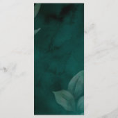 Moderne smaragdgroen en bladeren programma programmakaart (Achterkant)