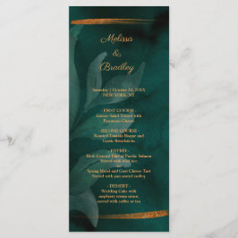 Moderne smaragdgroen en bladeren programma programmakaart