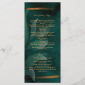 moderne smaragdgroen en bladeren programmakaart (Achterkant)