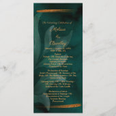 moderne smaragdgroen en bladeren programmakaart (Voorkant)