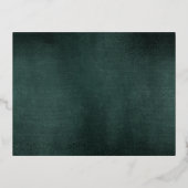 Moderne smaragdgroen zwart elegante behuizing folie feestdagen briefkaart (Achterkant)