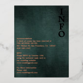 Moderne smaragdgroen zwart elegante behuizing folie feestdagen briefkaart (Voorkant)