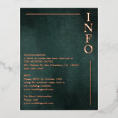 Moderne smaragdgroen zwart elegante behuizing folie feestdagen briefkaart (Voorkant)