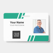Moderne smaragdgroene aangepaste personeelsbadge badge (Voorzijde)