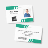 Moderne smaragdgroene aangepaste personeelsbadge badge (Voor- en achterkant)
