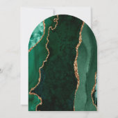 Moderne Smaragdgroene Agate Script Boog Bruiloft Kaart (Achterkant)