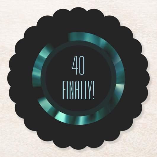 Moderne smaragdgroene bloem – zwart accenten papie kartonnen onderzetters (Voorkant)