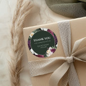 Moderne smaragdgroene boerenbonden bruidsboeketten ronde sticker